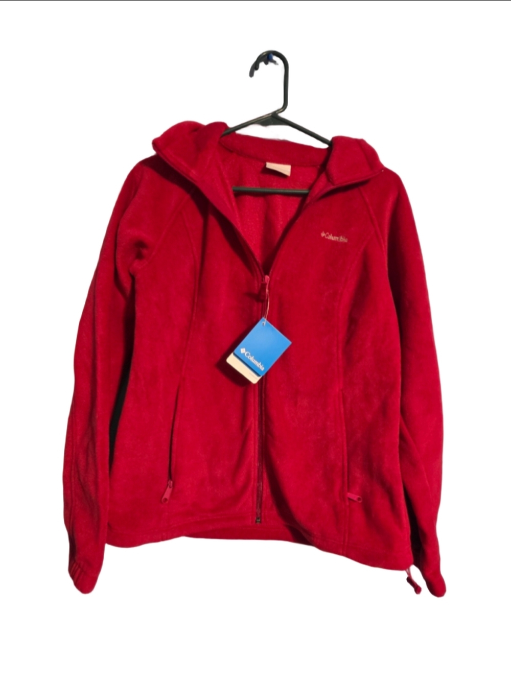 Women's Columbia Fleece Jacket dark Red Size XL warm fall cozy trendy zip up